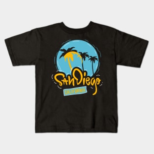 San Diego California Retro Vintage Surfer Sun Beach 619 Love Kids T-Shirt